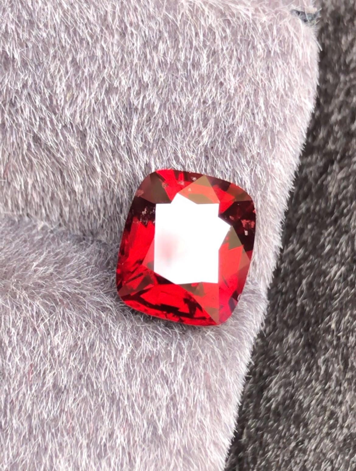 Vivid Red Spinel 3.03ct  Radiant Cushion Cut - Burma Gemstone Loose Stone