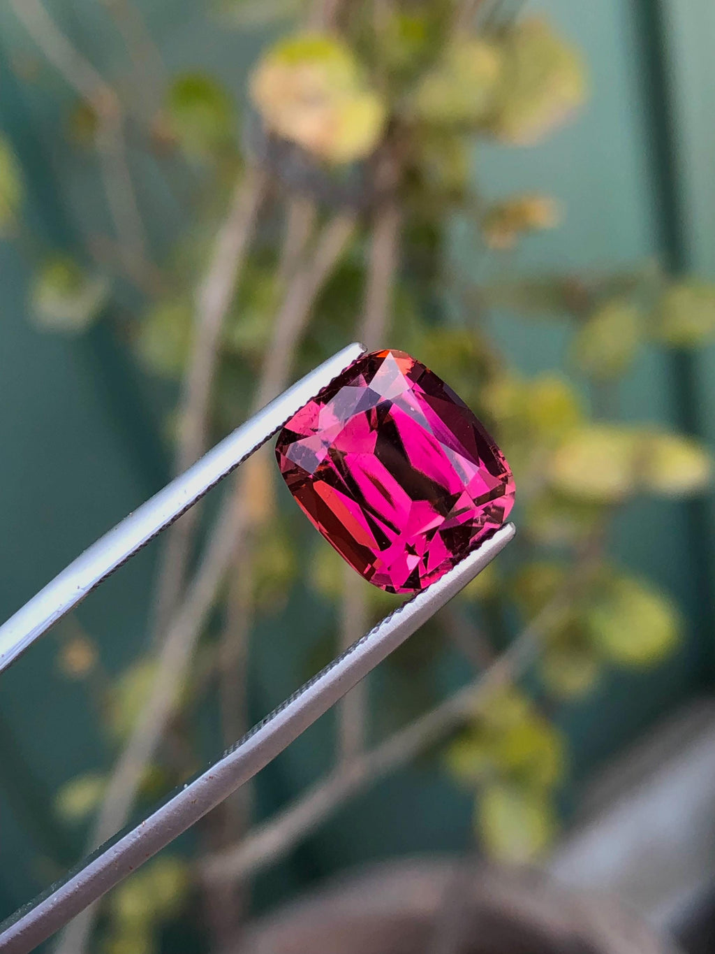 Reddish Pink Tourmaline Gemstone: 9.30 CT Cushion Cut, Afghanistan
