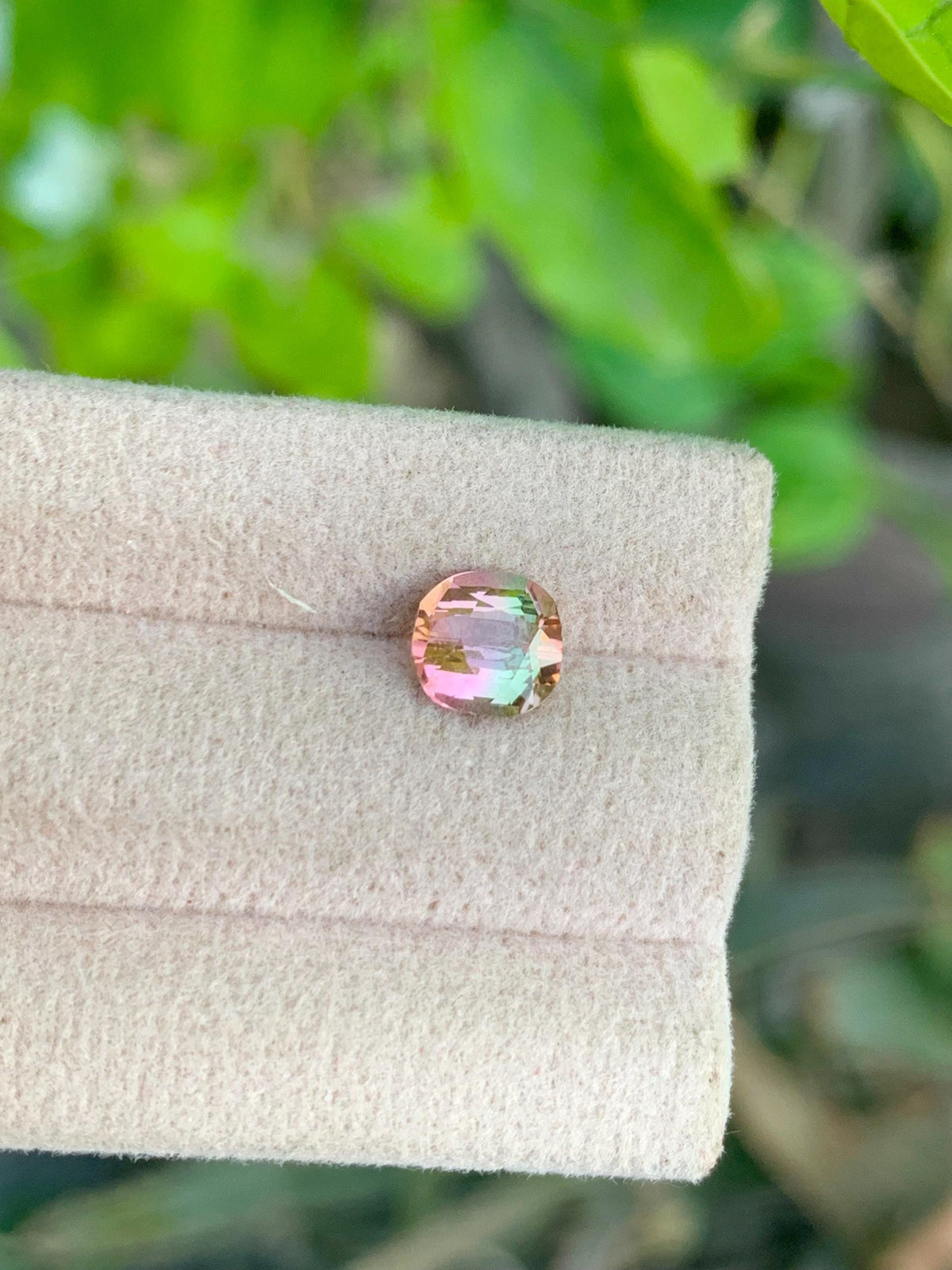 1.10 CT Bi-Color Tourmaline Gemstone: Oval Faceted Pink/Green
