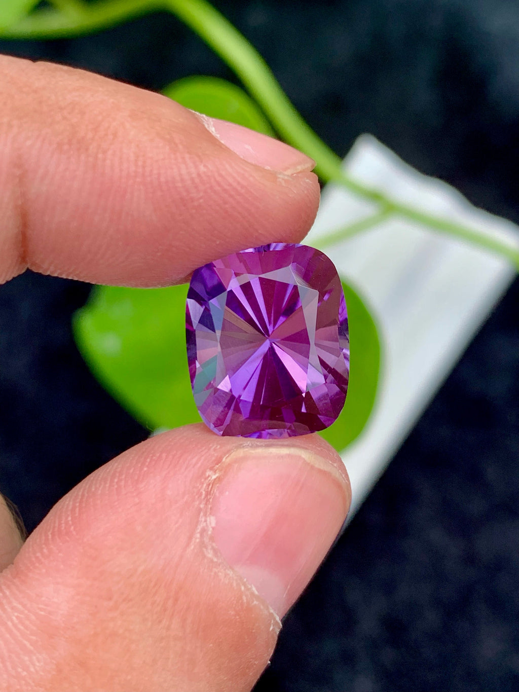 Cushion Cut Amethyst Gemstone: 9.05 CTS Royal Purple Quartz
