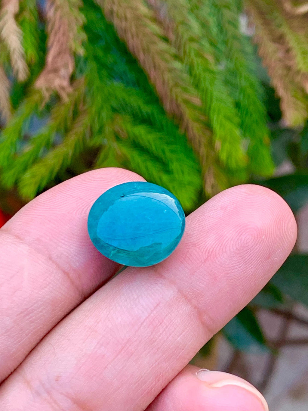 Grandidierite Cabochon: Rare Bluish-Green Gemstone, Madagascar Origin, 17.45 CT