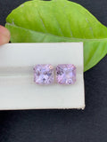 Zambian Amethyst Stone Pair: 10.25 CTS, Square Asscher Cut