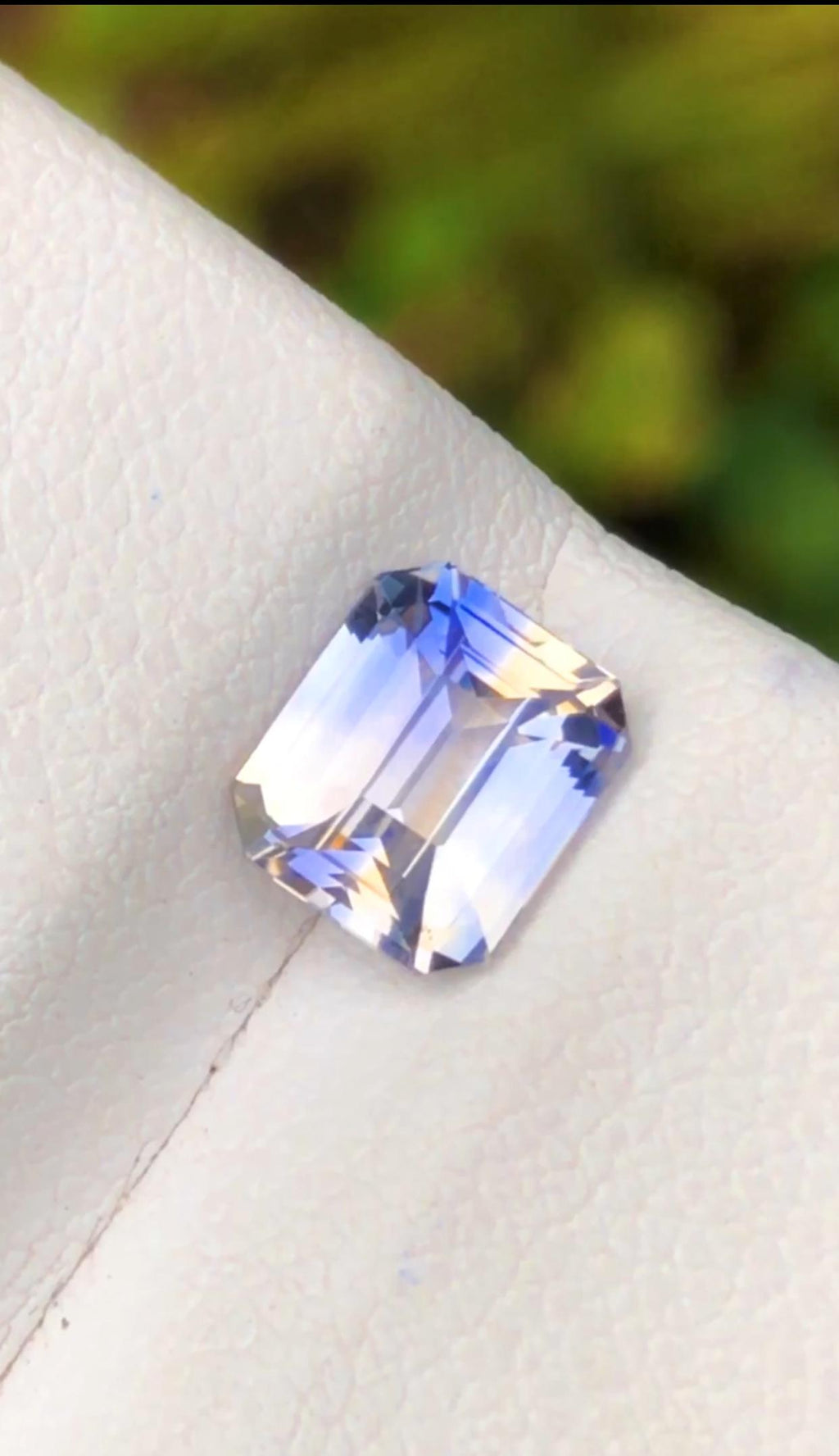 Blue Bi-Color Sapphire 2.05 carat emerald Cut Sri Lanka