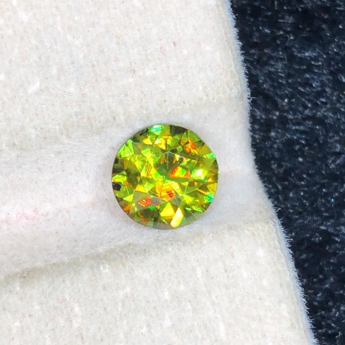 Chrome Sphene 1.10ct Round Cut Loose Gemstone from Pakistan