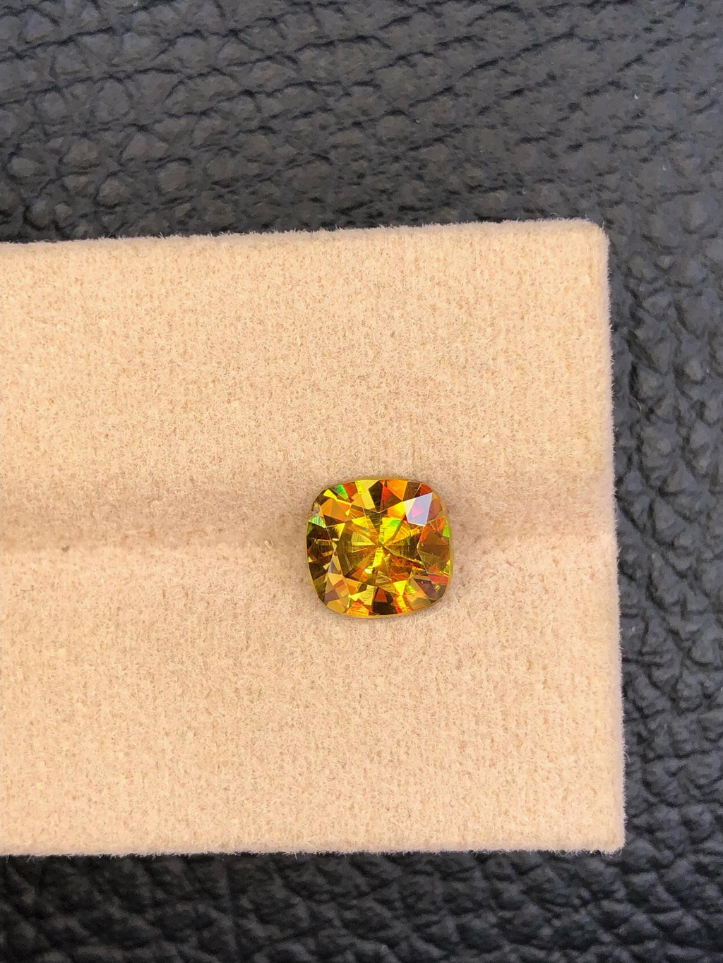 Cushion Cut Sphene Gemstone: 1.55 Carat Natural Titanite