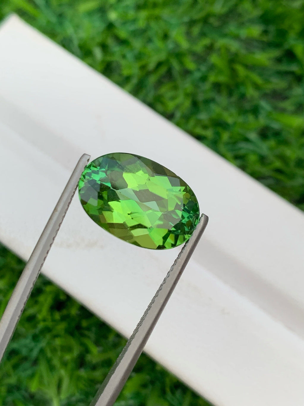 Vibrant Green Tourmaline Gemstone: Oval Cut, 6.60 CT, VVS Clarity