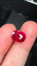 Vivid Red Ruby Gemstone 5.08 CT Cushion Cut mozambiqu Ruby