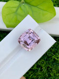 Peach Pink Kunzite Gemstone: Faceted Cushion Cut, 26.25 CT