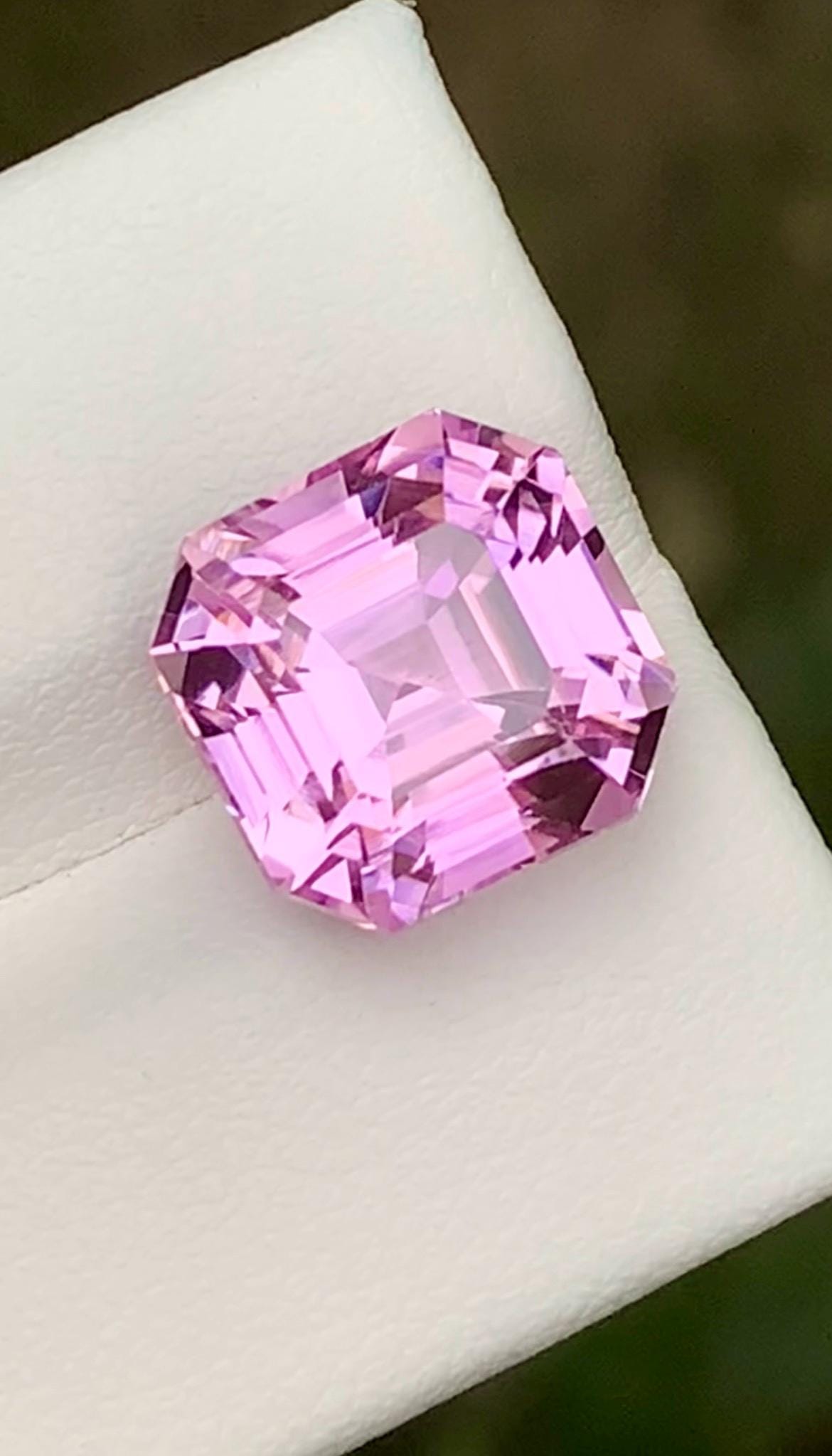 Pink Kunzite Gemstone: 9.35CT Faceted Asscher Cut From Nuristan Afghanistan