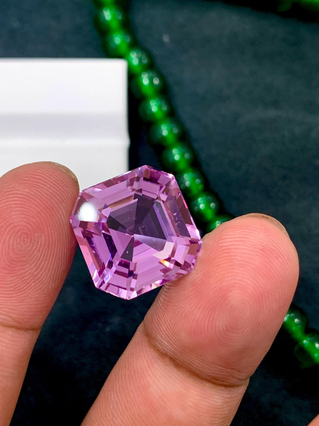 Pink Kunzite 23.90ct Asscher Cut Gemstone from Afghanistan – Light Pink Sparkling Gem