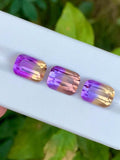 Ametrine 14.00ct Set • Cushion Cut Pair & Center Stone • Brazil