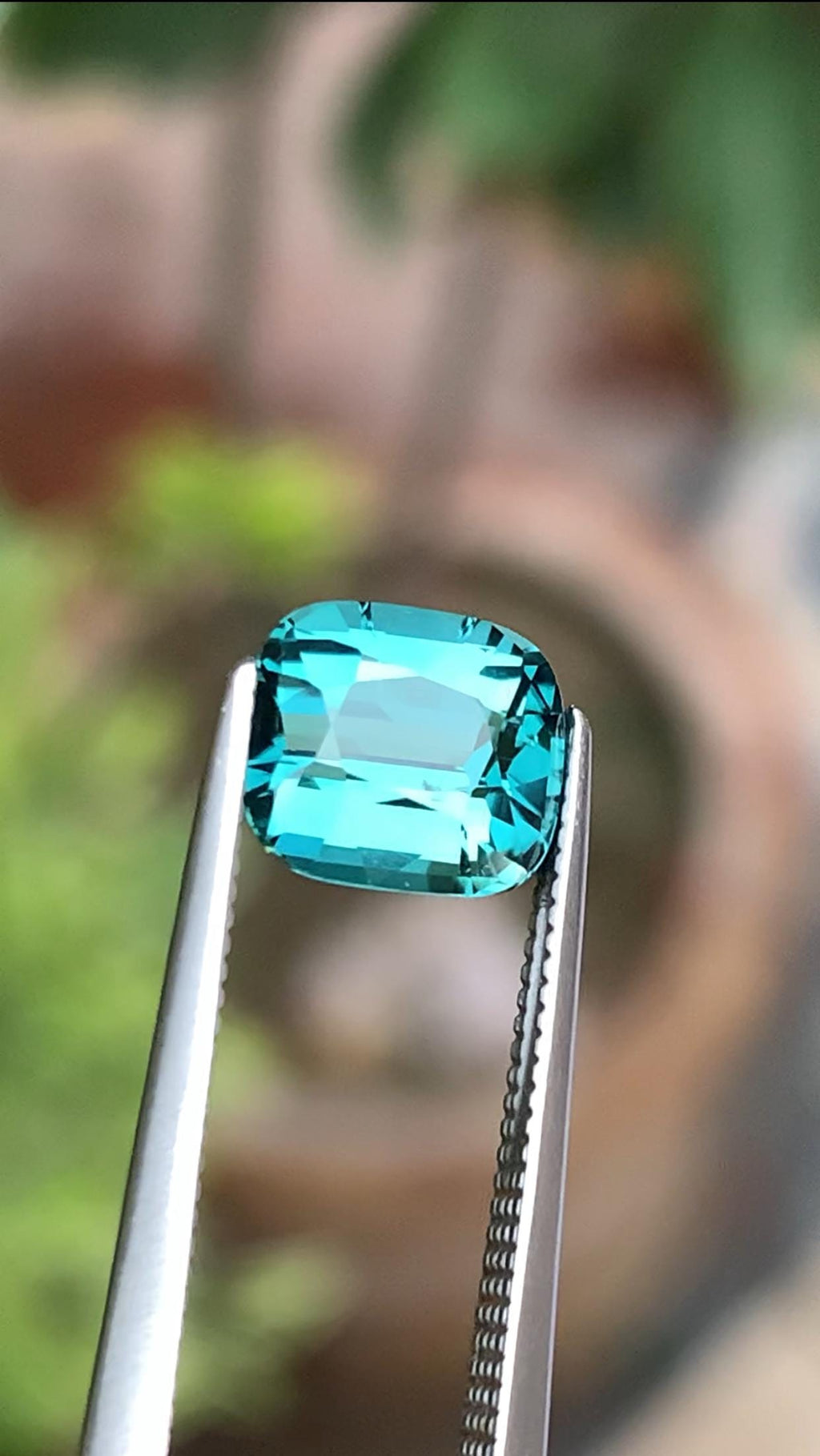 1.95 Carat Neon Blue Tourmaline Gemstone | Cushion Cut Natural Loose Stone from Afghanistan