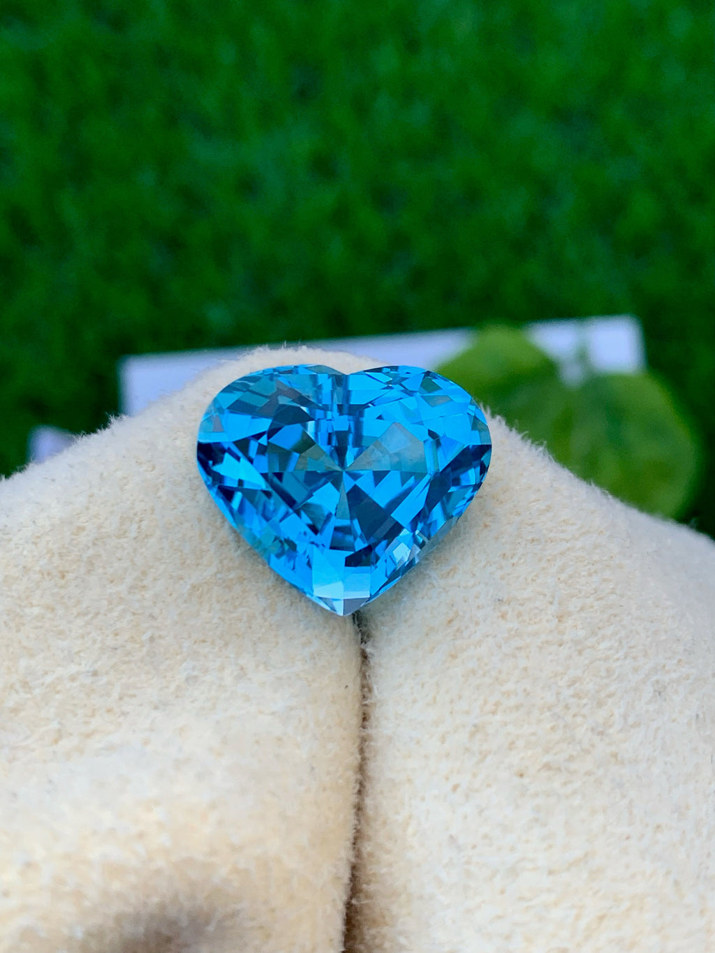 Heart Swiss Blue Topaz Gemstone: Faceted Loose Stone, 21.85 CT