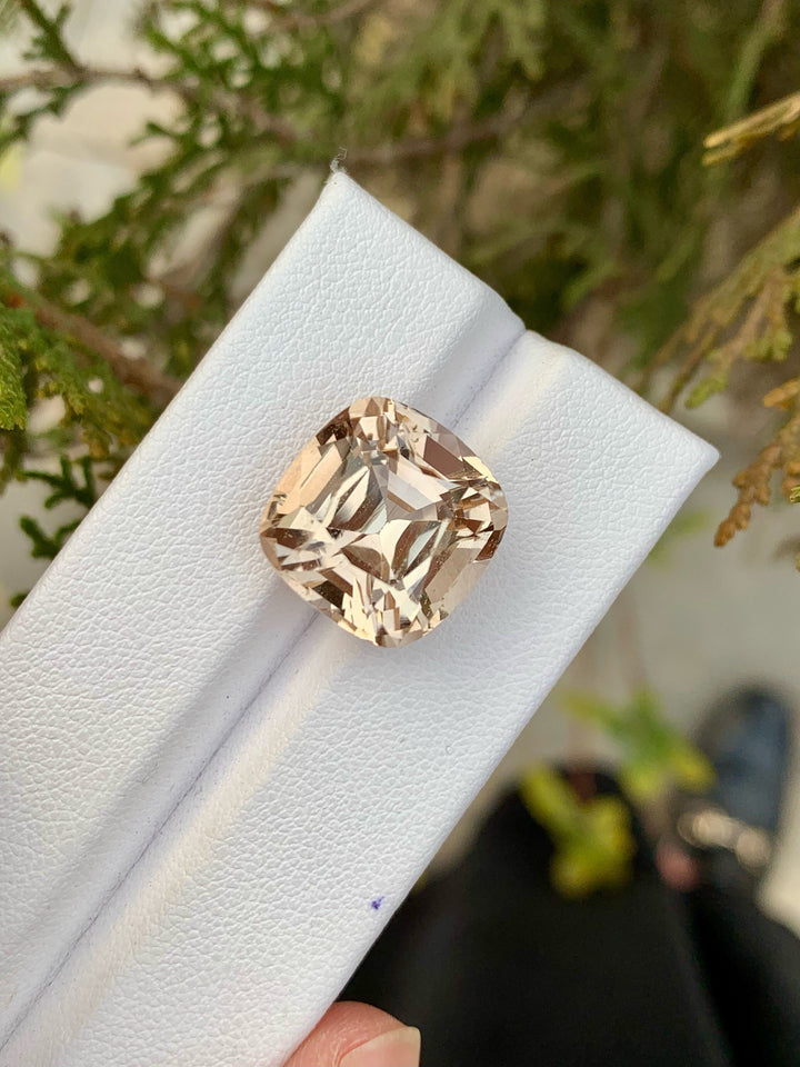Natural Imperial Topaz Gemstone: 18.20 CT Faceted Cushion Cut