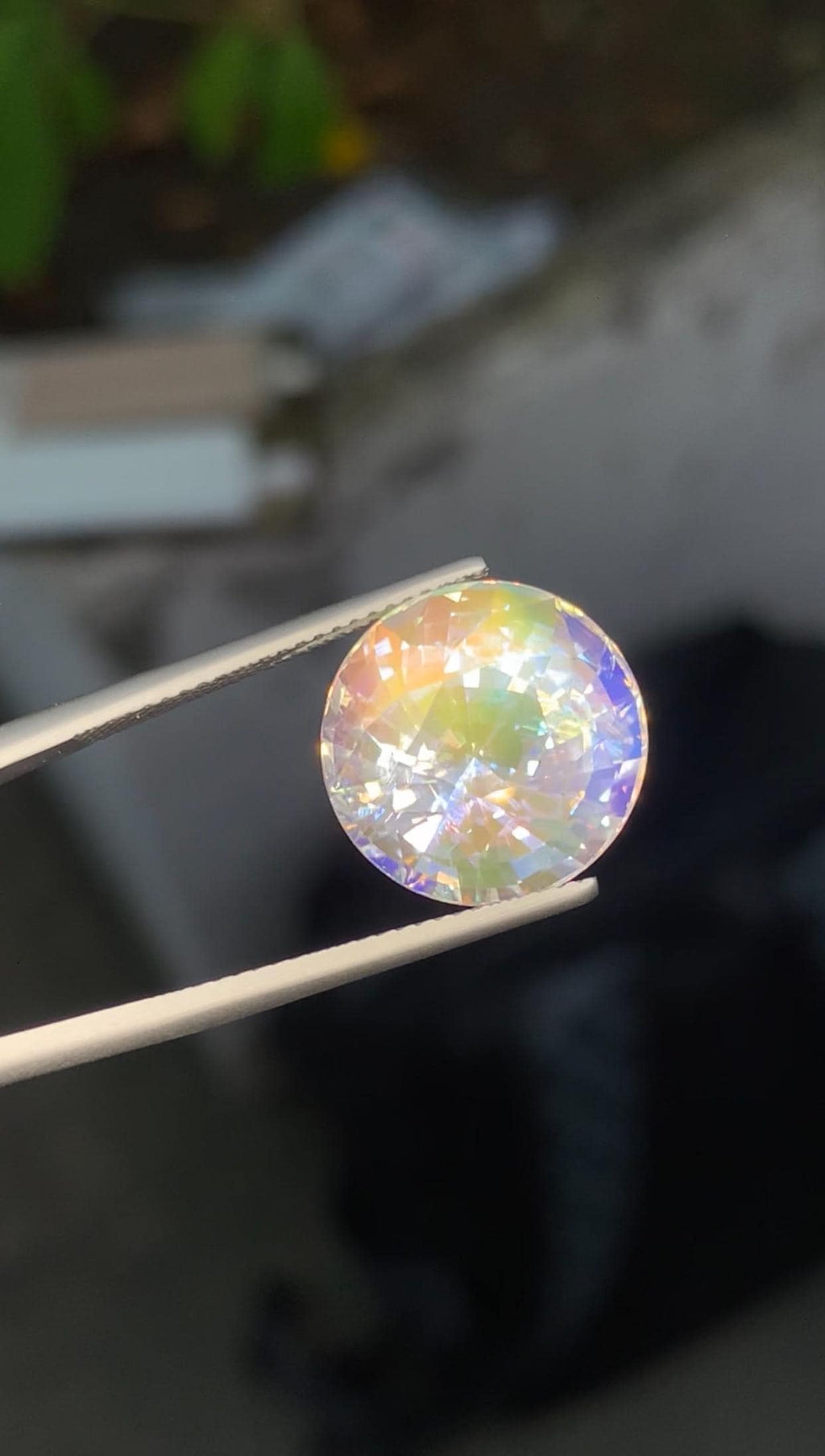 Rainbow Moonstone Gemstone: Round Faceted Stone, 12.31 CT, Madagascar Origin