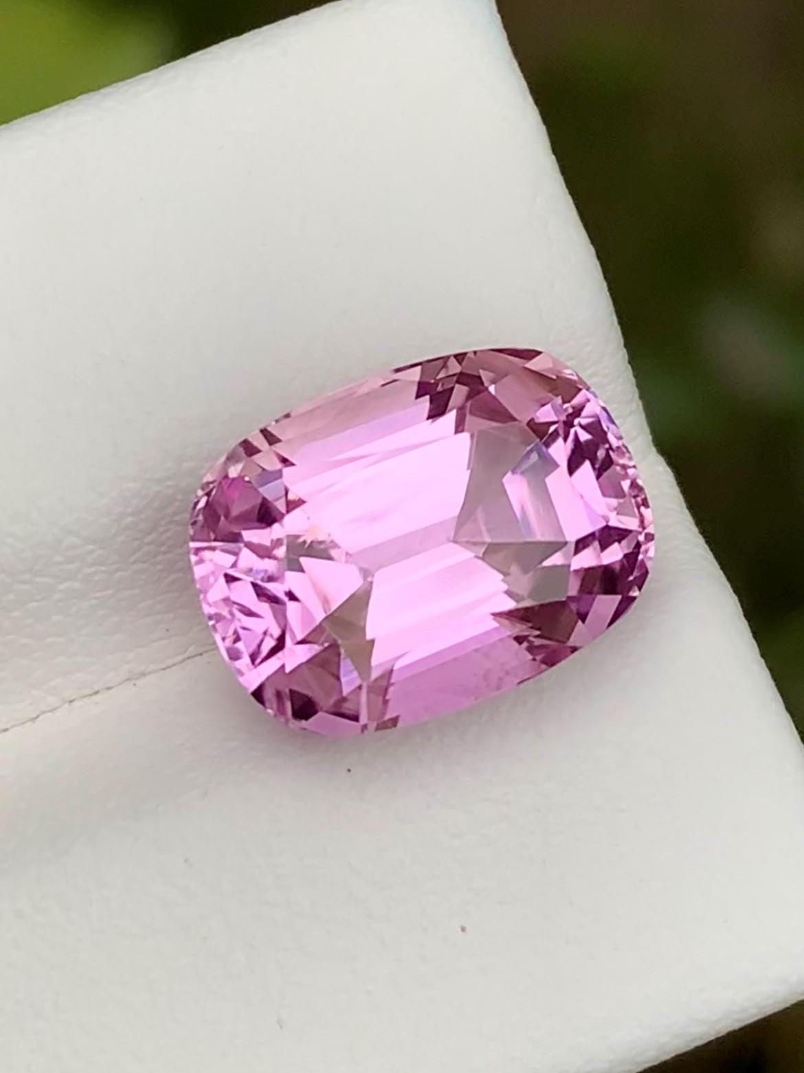Pink Kunzite Gemstone: 8.05CT Faceted Emerald Cut From Nuristan Afghanistan