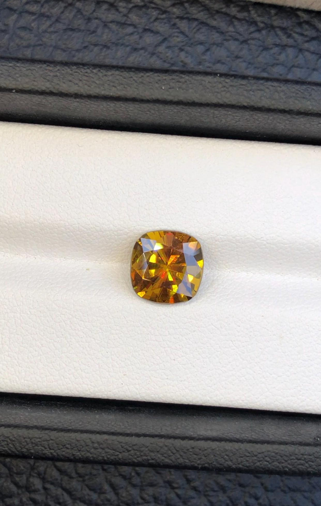 Cushion Cut Sphene Gemstone: 2.75 CT Natural Titanite, August Birthstone