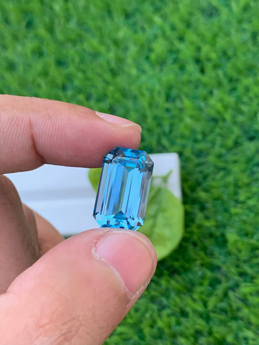 Emerald Cut Swiss Blue Topaz Gemstone: December Birthstone, 17.10 CT