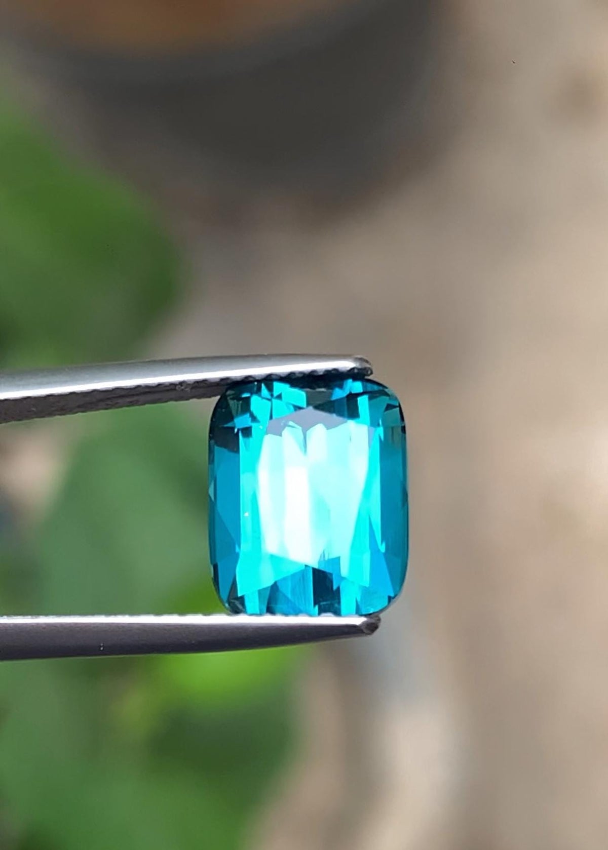 Lagoon Blue Tourmaline Gemstone: 3.50 CT Cushion Cut, October Birthstone