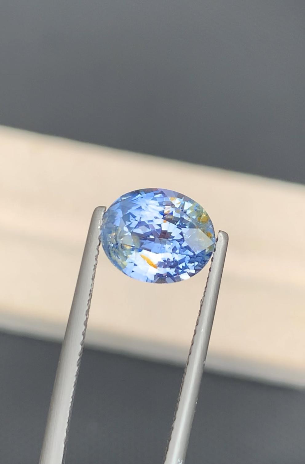 Certified 4.05 Carat Blue Sapphire Gemstone: Oval Faceted Jewelry Stone