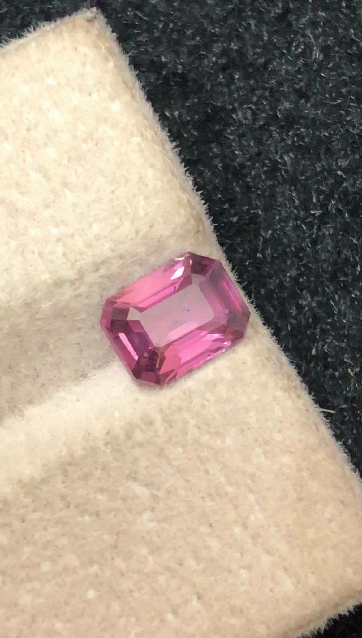 Padparadscha Sapphire 1.13 ct Emerald Cut , Madagascar — Certified Orangey-Pink