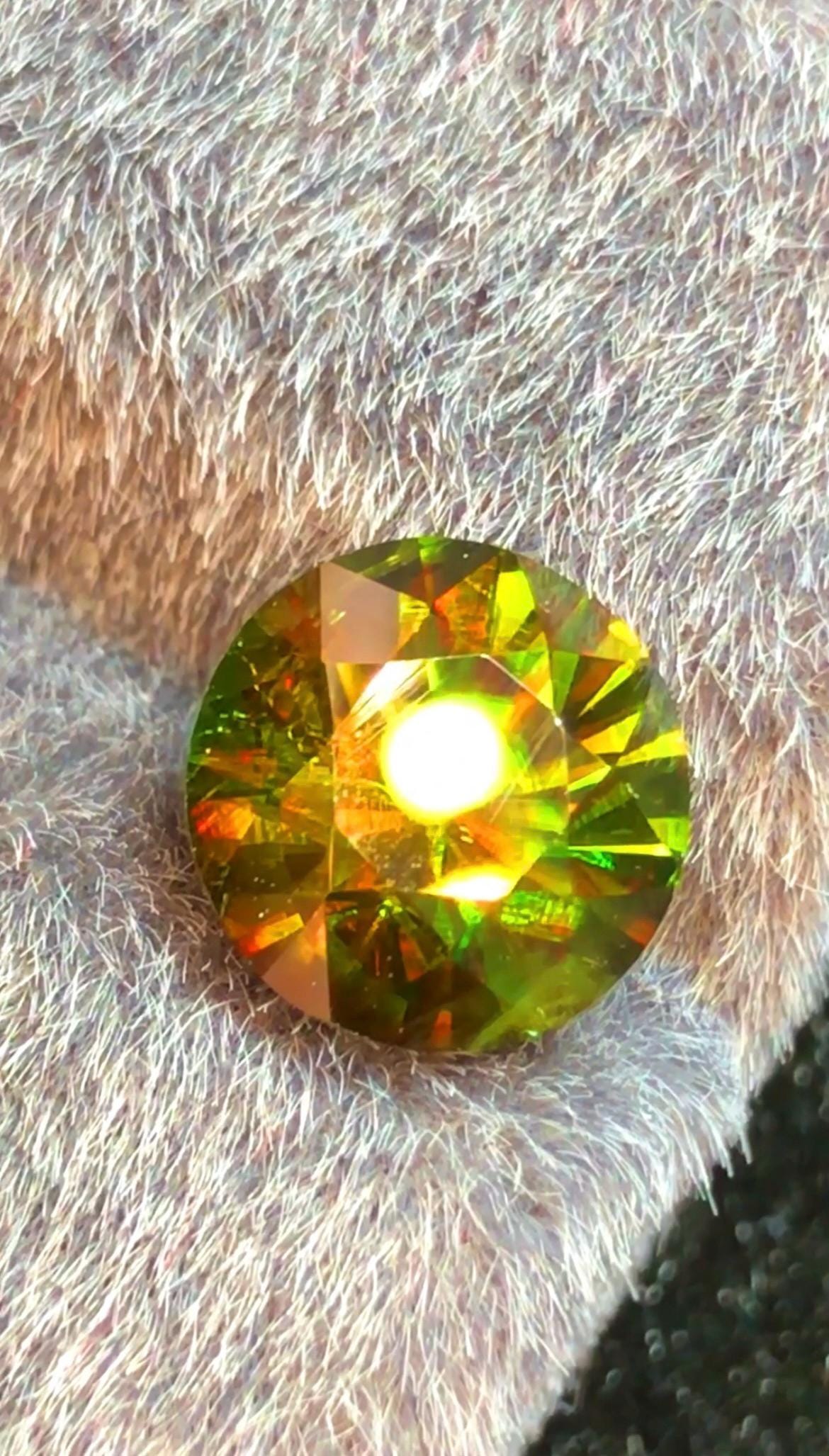 Green Sphene 3.15 ct Round Cut Green Gemstone from Skardu Pakistan