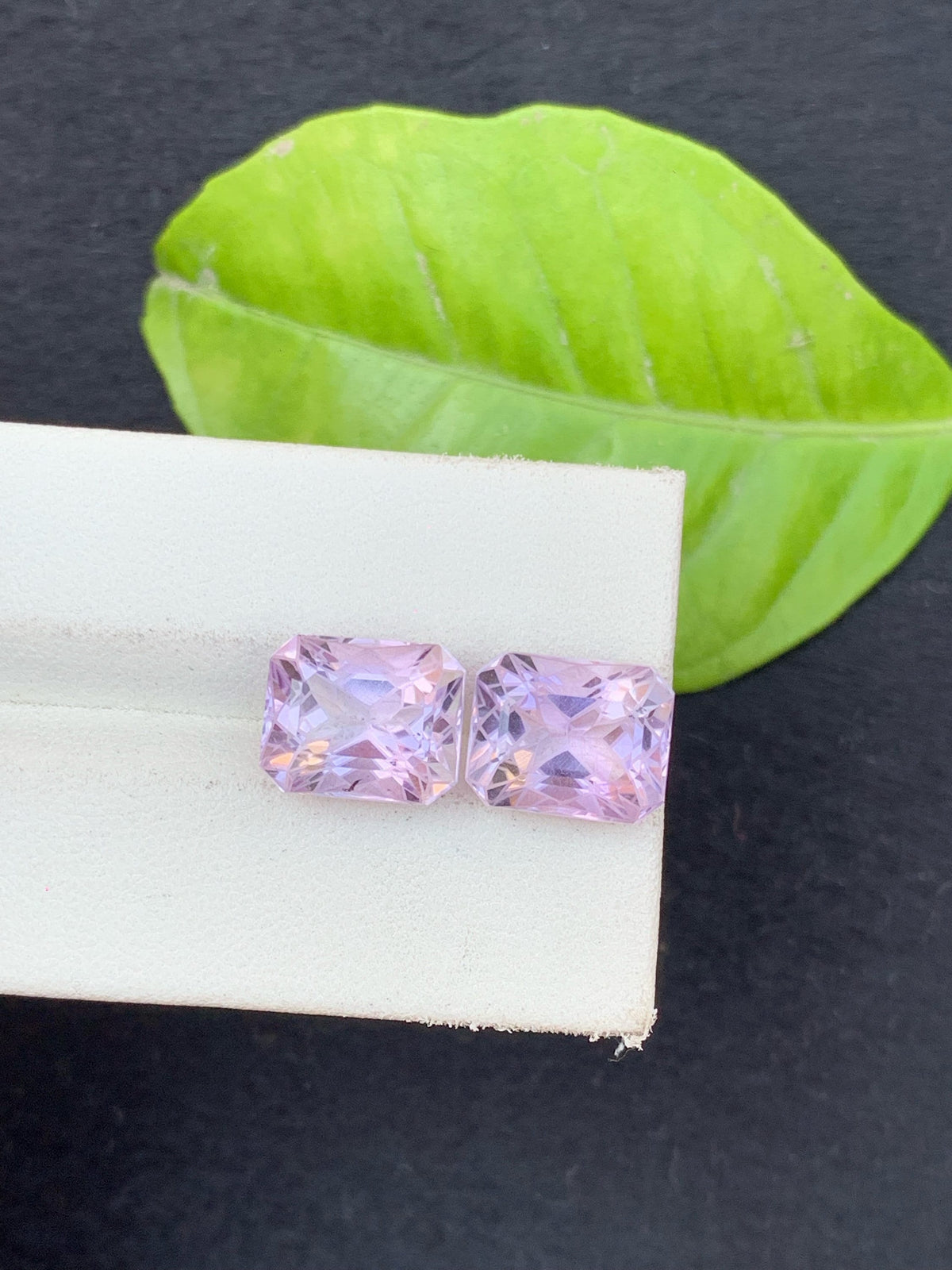 Zambian Amethyst Stone Pair: 10.25 CTS, Square Asscher Cut