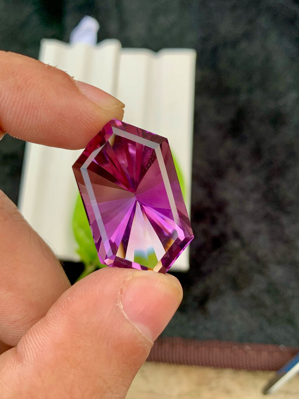 Pink Purple Amethyst Gemstone: 45.60 CT Fancy Cut Stone