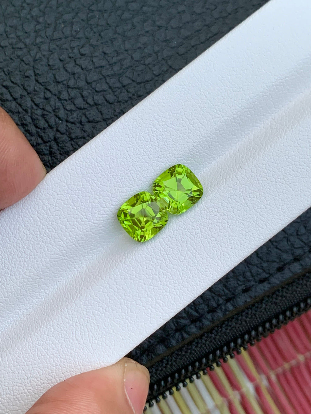 Cushion Cut Peridot Gemstone Pair: August Birthstone, 5.00 CT