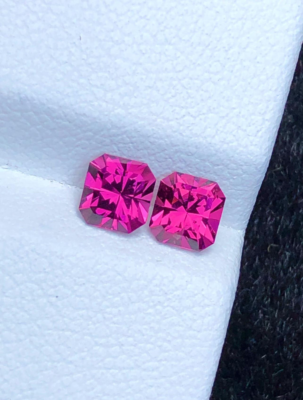 Malaya Garnet 1.30ct Pair Octagonal Radiant Cut Purple Pink Precision Matched Loose Gemstones