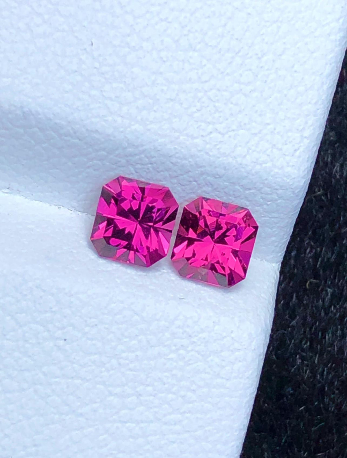 Malaya Garnet 1.30ct Pair Octagonal Radiant Cut Purple Pink Precision Matched Loose Gemstones