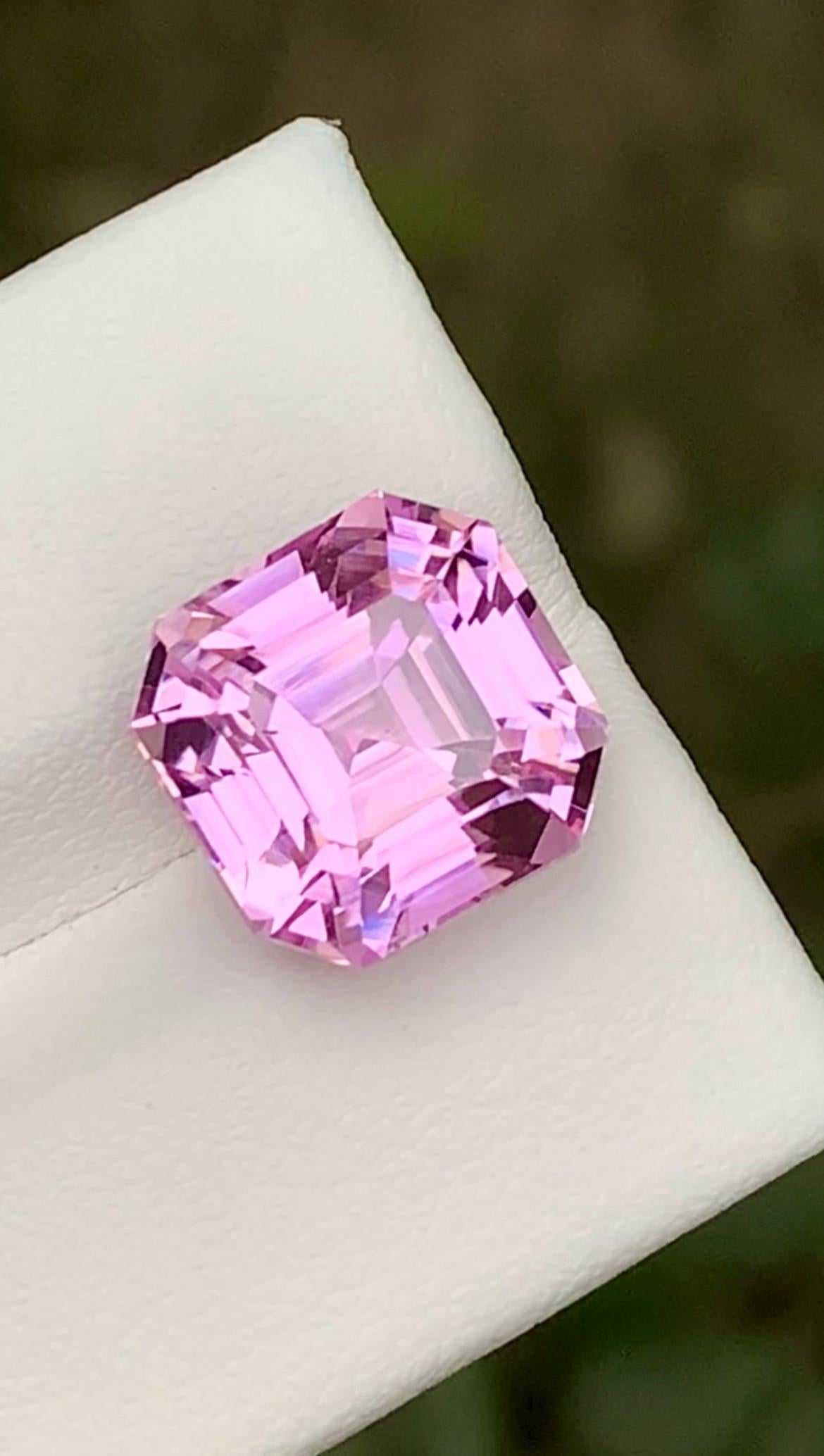 Pink Kunzite Gemstone: 9.35CT Faceted Asscher Cut From Nuristan Afghanistan