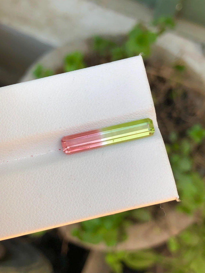 Watermelon Tourmaline Gemstone: Emerald Cut Bi-Color Jewelry Stone, 4.30 CT