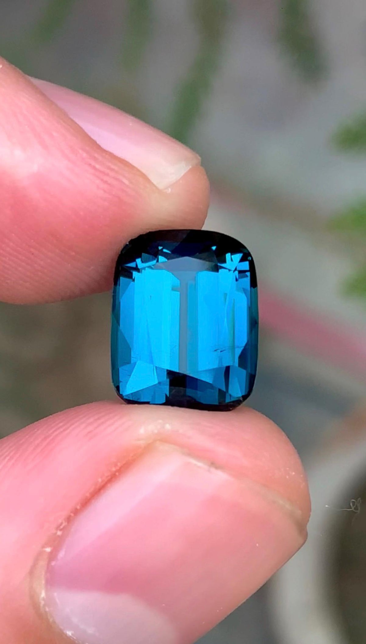 Ink Blue Tourmaline 6.20ct Cushion Cut Gemstone from Afghanistan