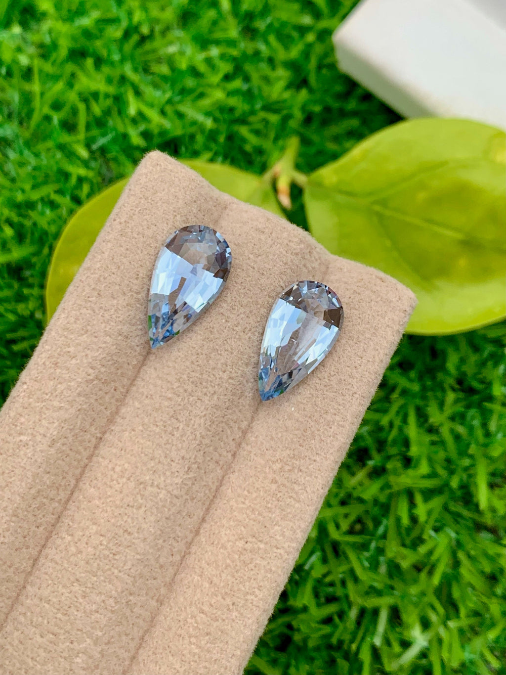 Santa Maria Blue Aquamarine Gemstone Pair: Pear Cut, March Birthstone, 6.30 CT