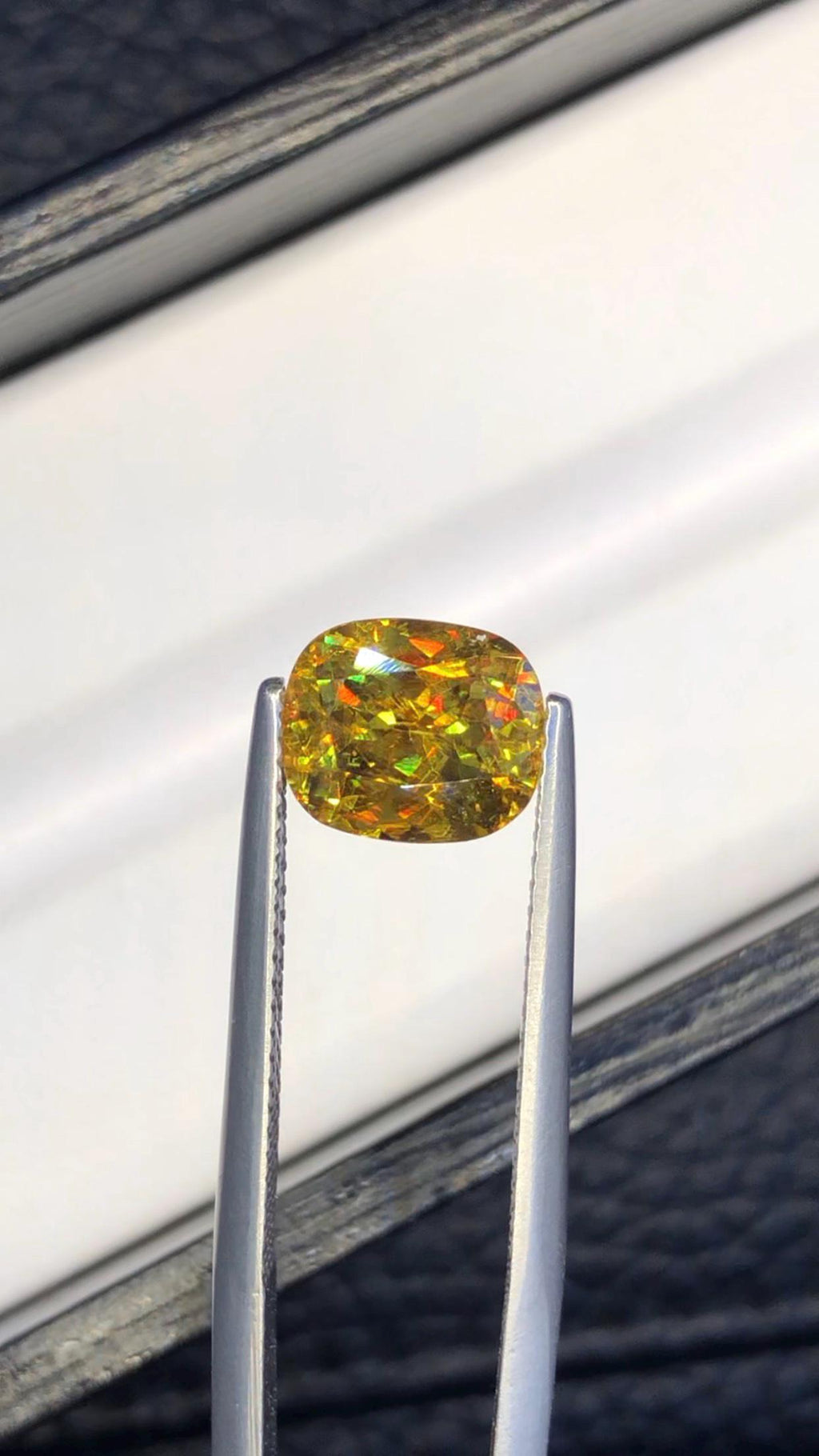 Green Sphene Gemstone: 2.90 CT Cushion Cut Jewelry Stone