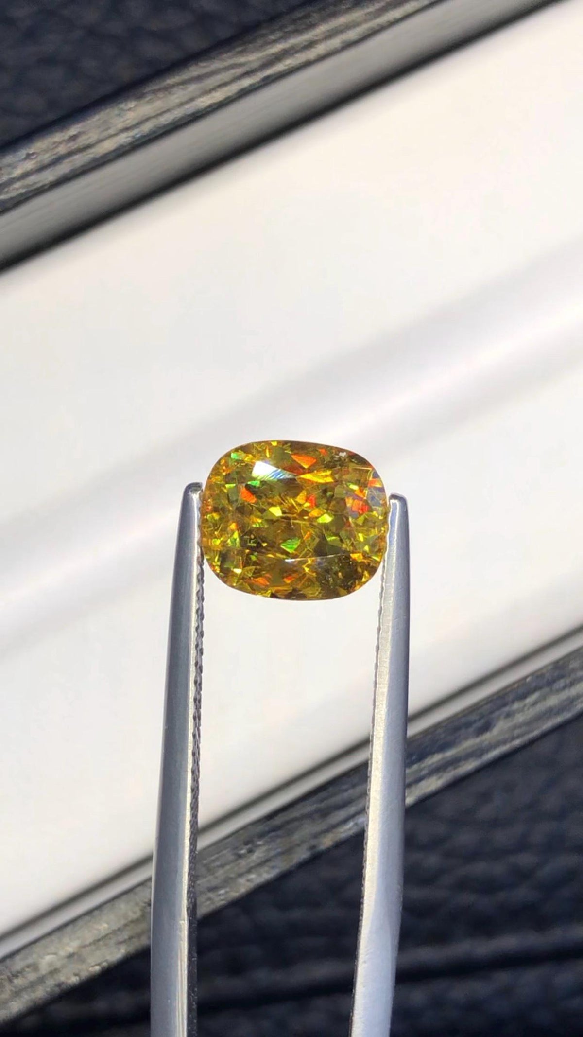 Green Sphene Gemstone: 2.90 CT Cushion Cut Jewelry Stone