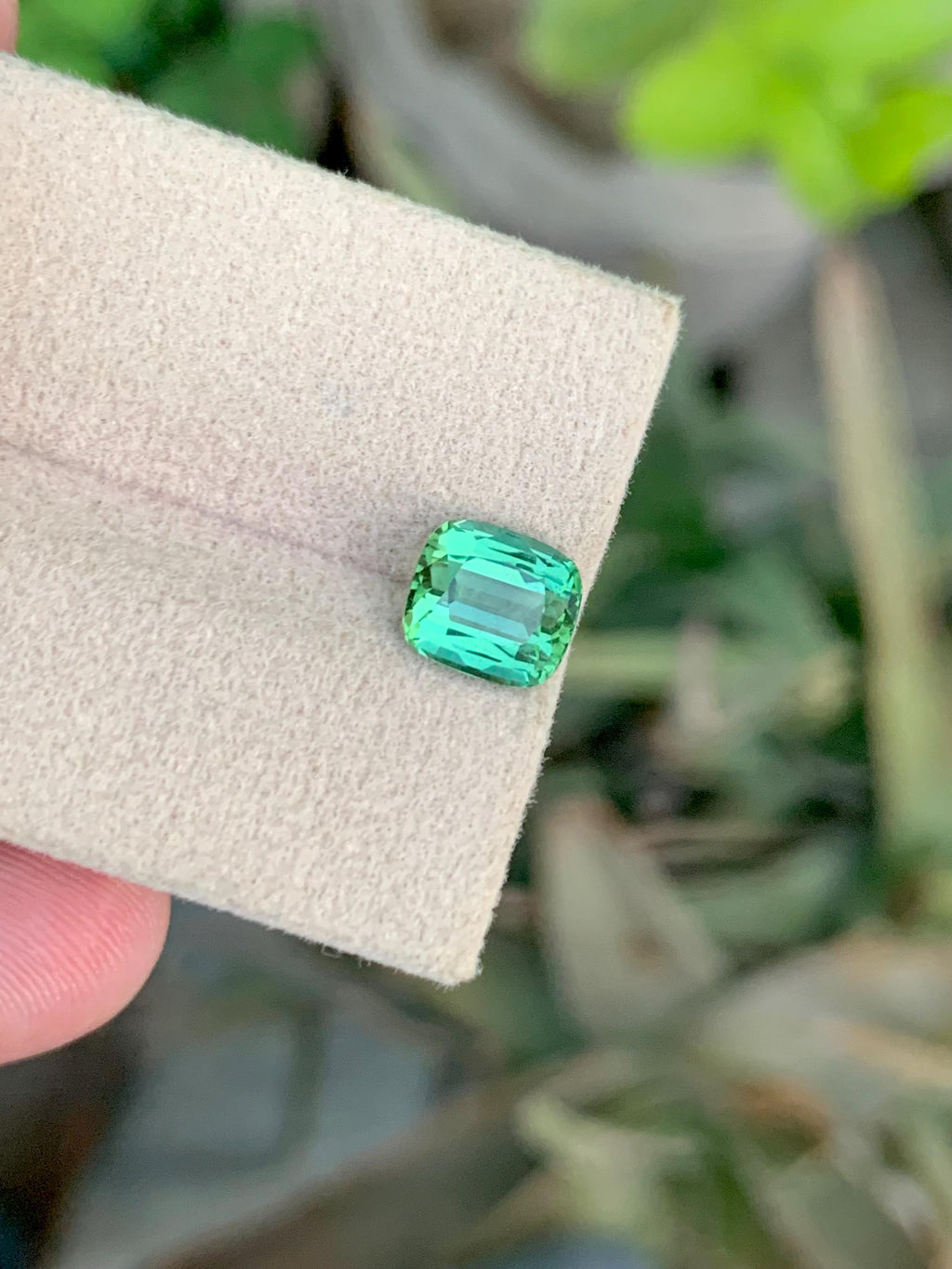 1.90 CT Natural Blue Green Tourmaline Gemstone: Cushion Cut Ring Stone
