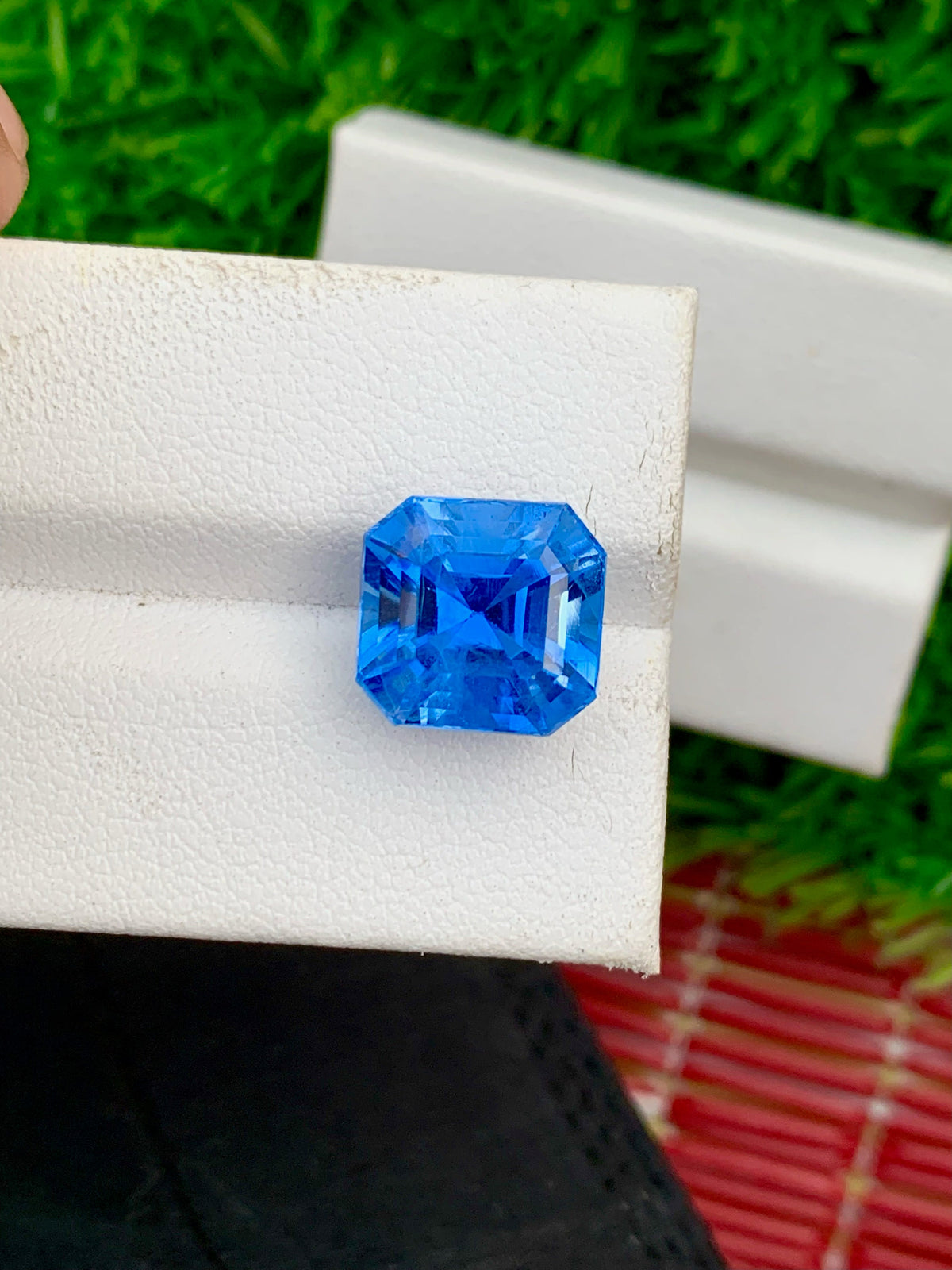 11.55 Carat Deep Blue Santa Maria Aquamarine Gemstone: Ascher Cut Loose Stone