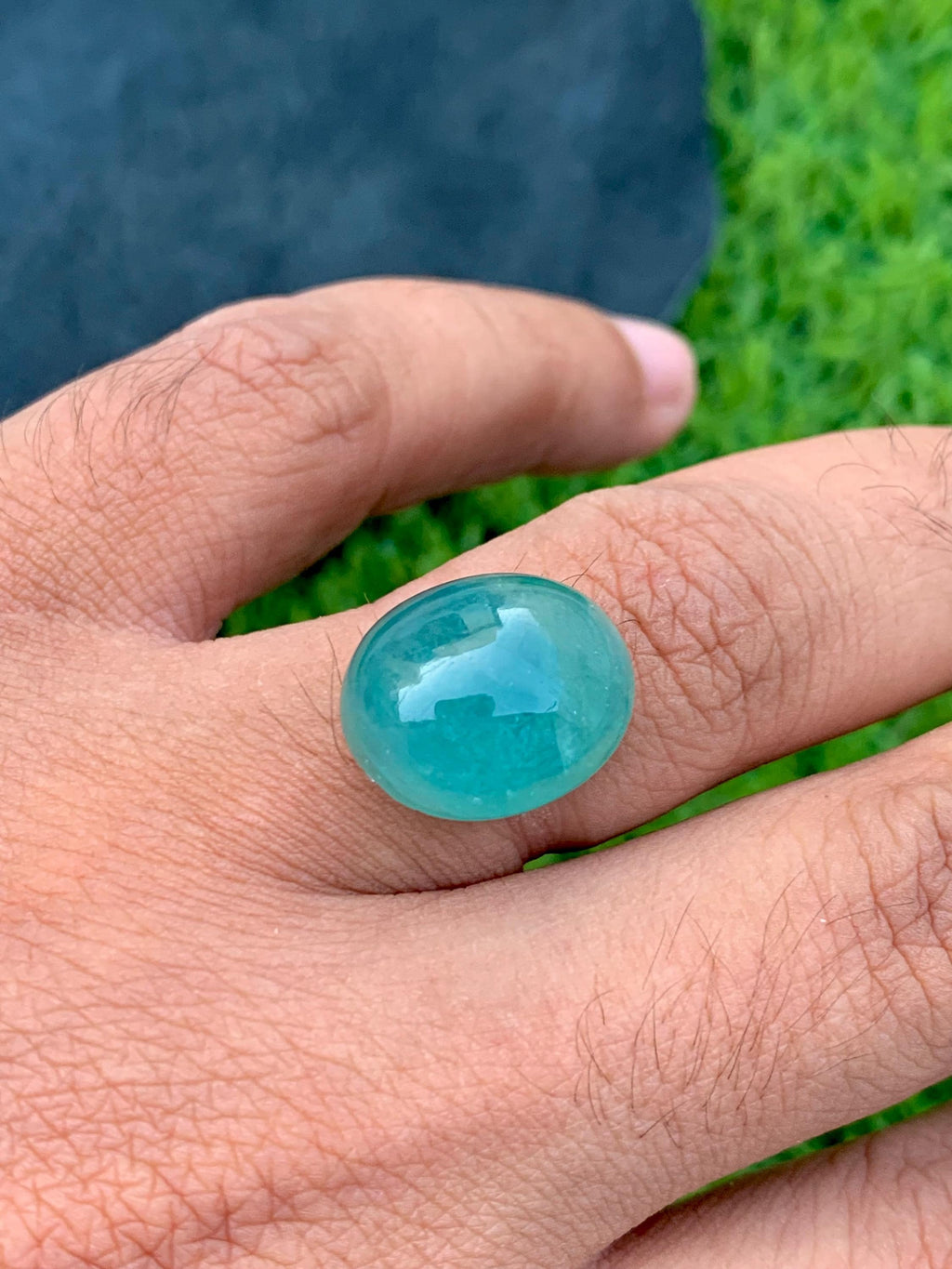 Grandidierite Gemstone Cabochon: Bluish Green, Rare Madagascar Stone, 13.80 Carats