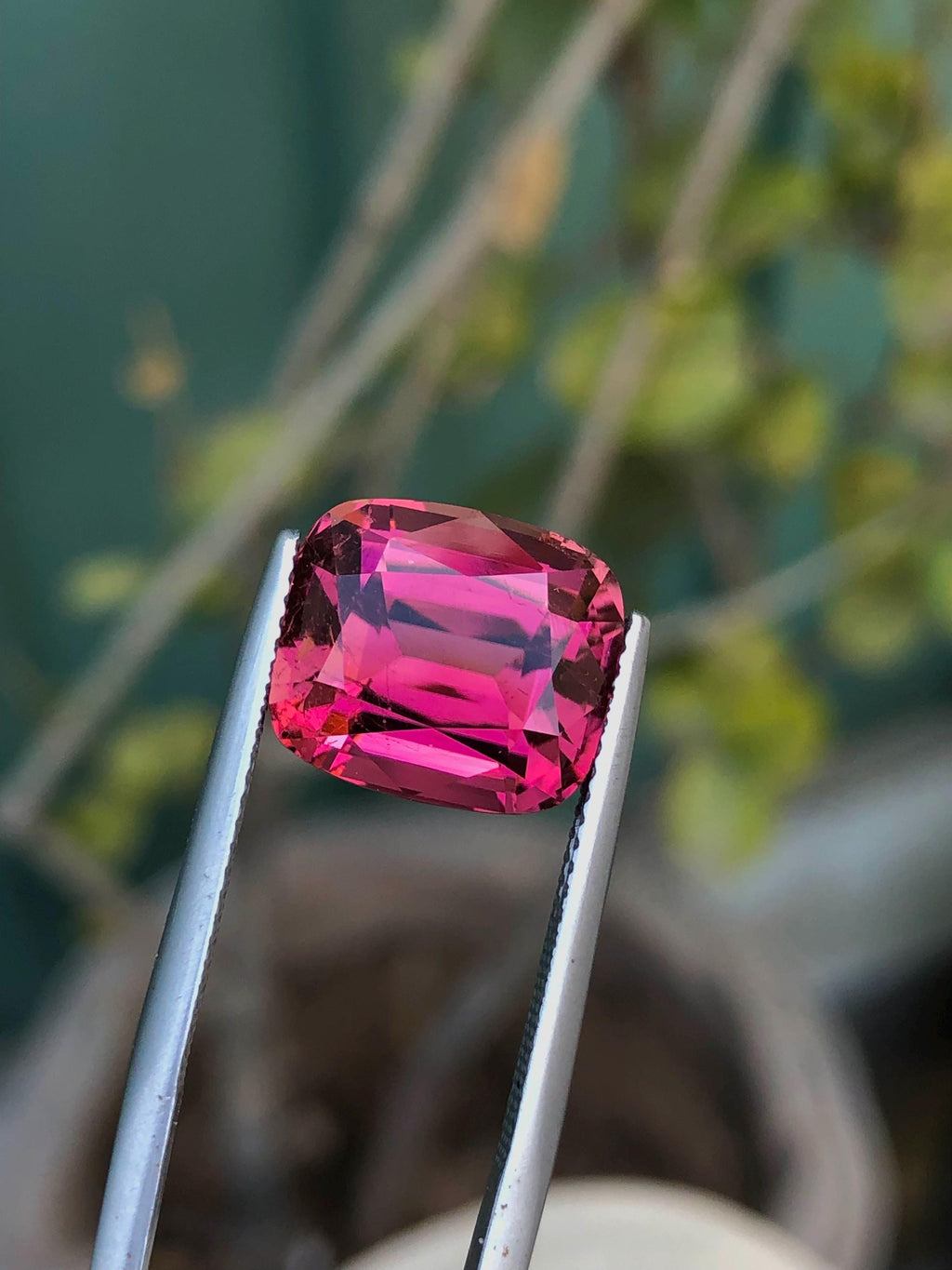 Reddish Pink Tourmaline Gemstone: 9.30 CT Cushion Cut, Afghanistan