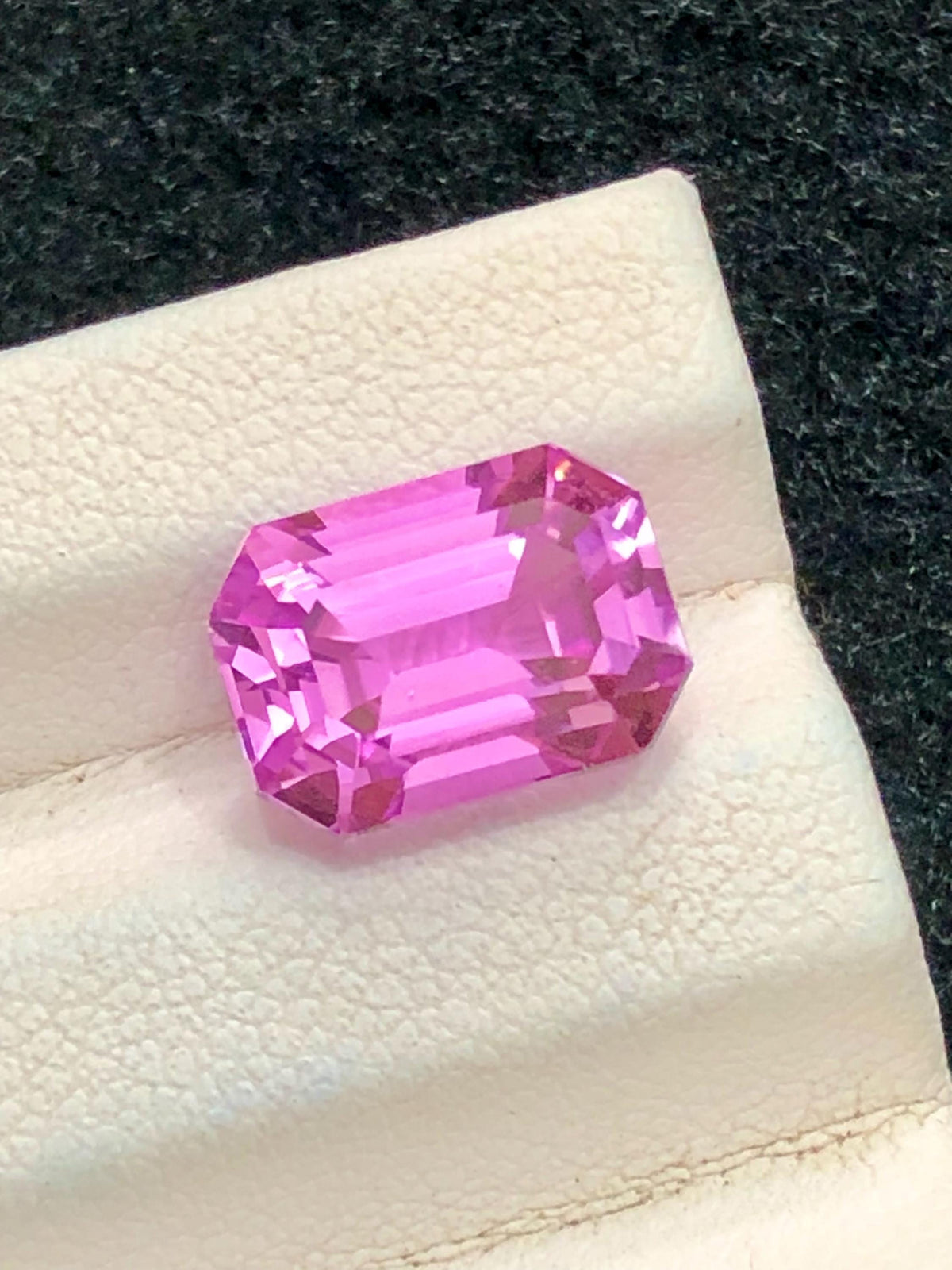 Pink Kunzite 5.50ct Emerald Cut Gemstone from Afghanistan – Bright Blush Pink Sparkling Gem
