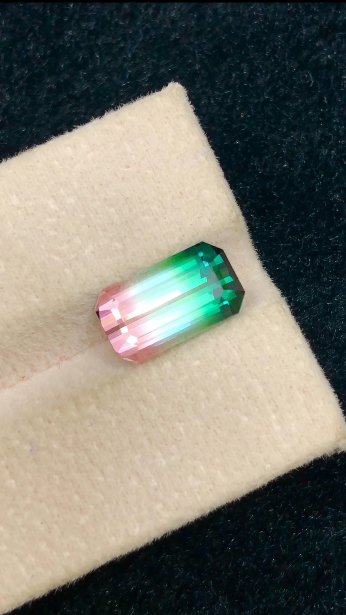 Tri-Colour Tourmaline Gemstone – Italian Flag Colours, Emerald Cut – 4.35 Carats from Afghanistan