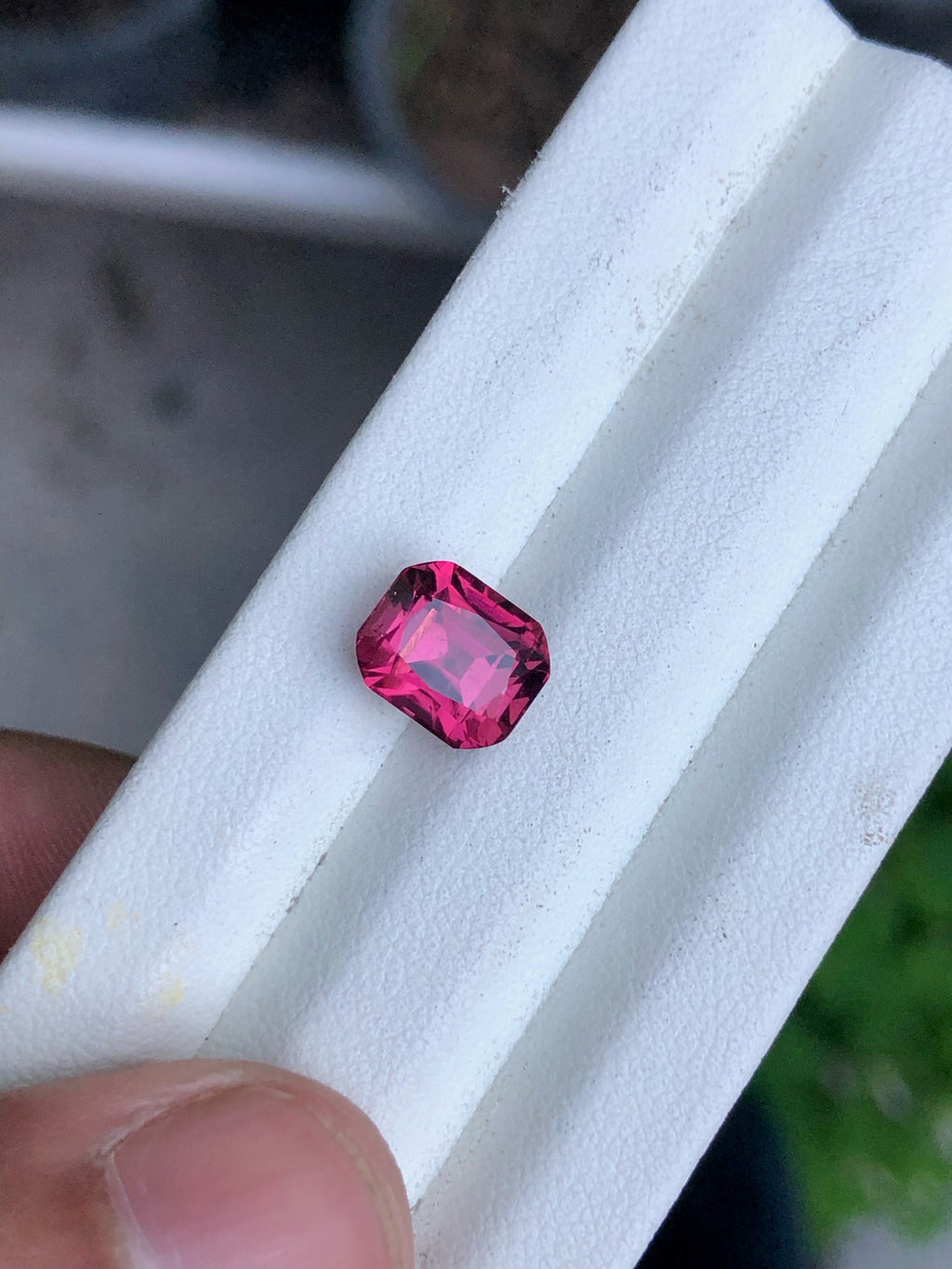Deep Pink Tourmaline Gemstone: 3.55 Carat Emerald Cut, October Birthstone