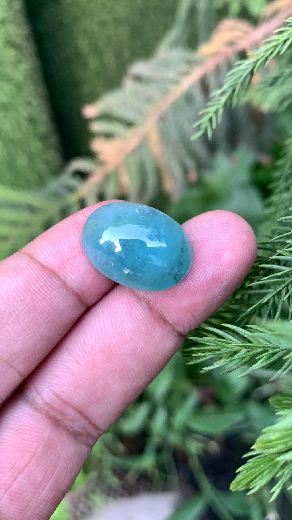 Grandidierite Gemstone Cabochon: Bluish Green, Rare Madagascar Stone, 17.85 Carats