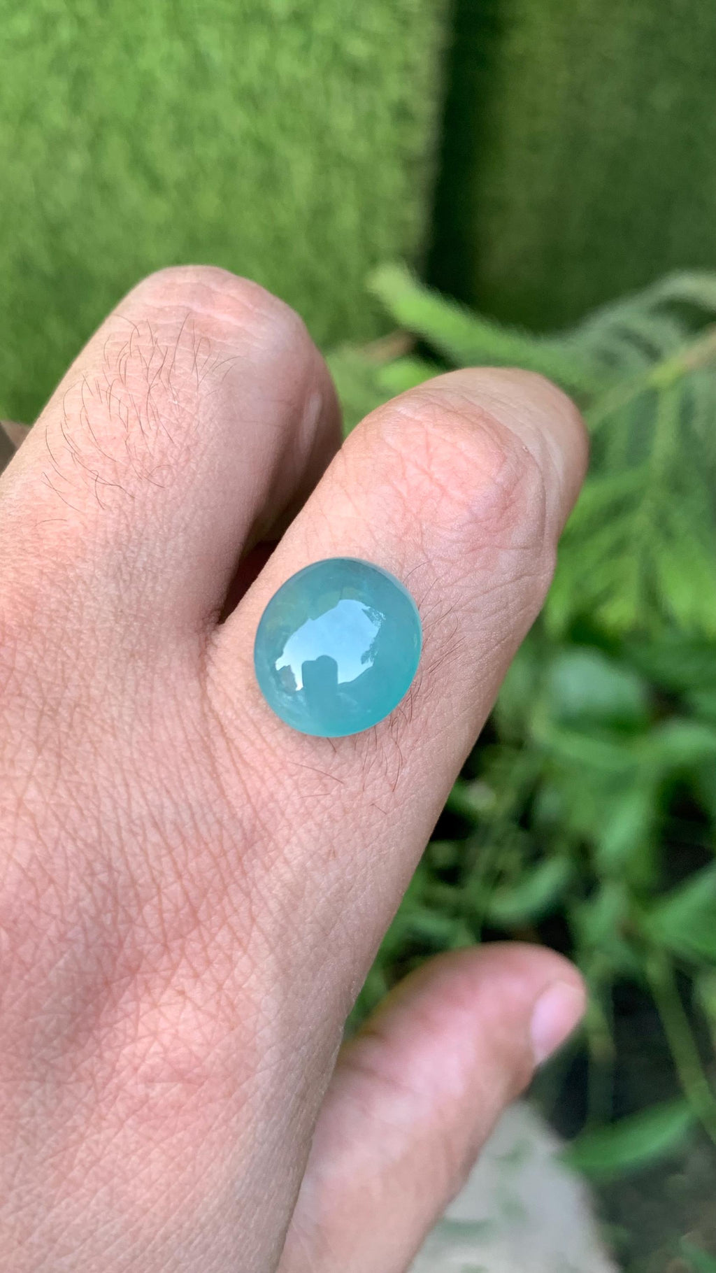 Grandidierite Gemstone Cabochon: Bluish Green, Rare Madagascar Stone, 10.40 Carats