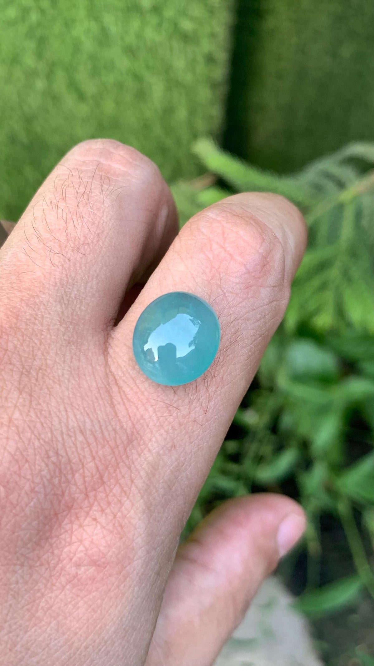 Grandidierite Gemstone Cabochon: Bluish Green, Rare Madagascar Stone, 10.40 Carats