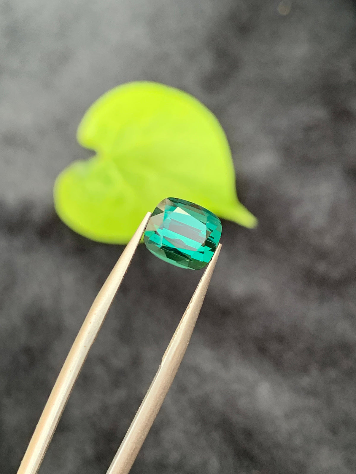 2.55 CT Bluish Green Tourmaline Gemstone: Cushion Cut, Afghanistan