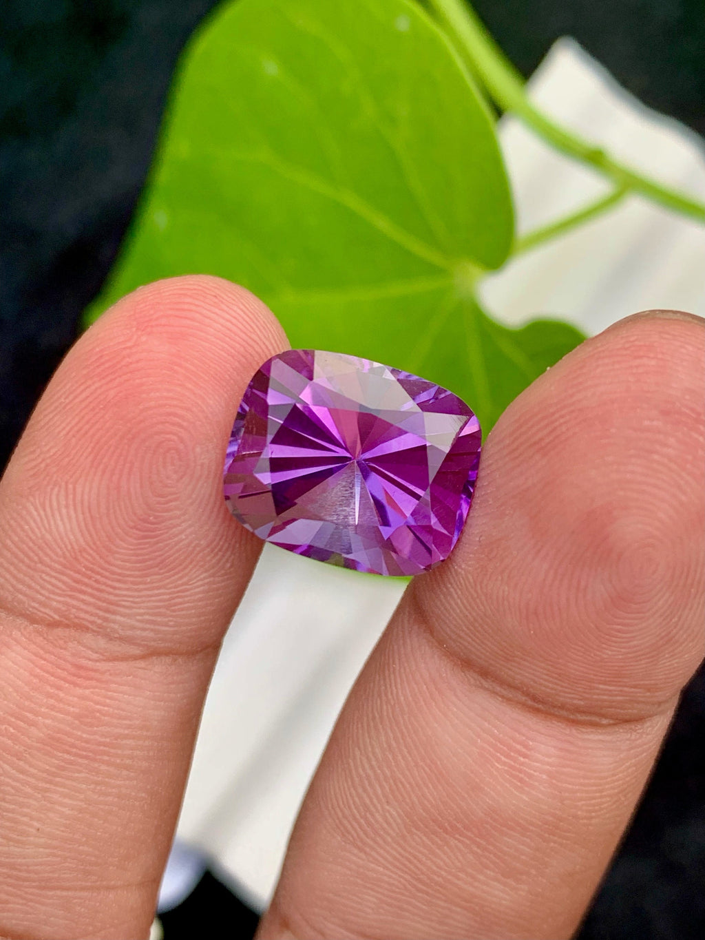 Cushion Cut Amethyst Gemstone: 9.05 CTS Royal Purple Quartz