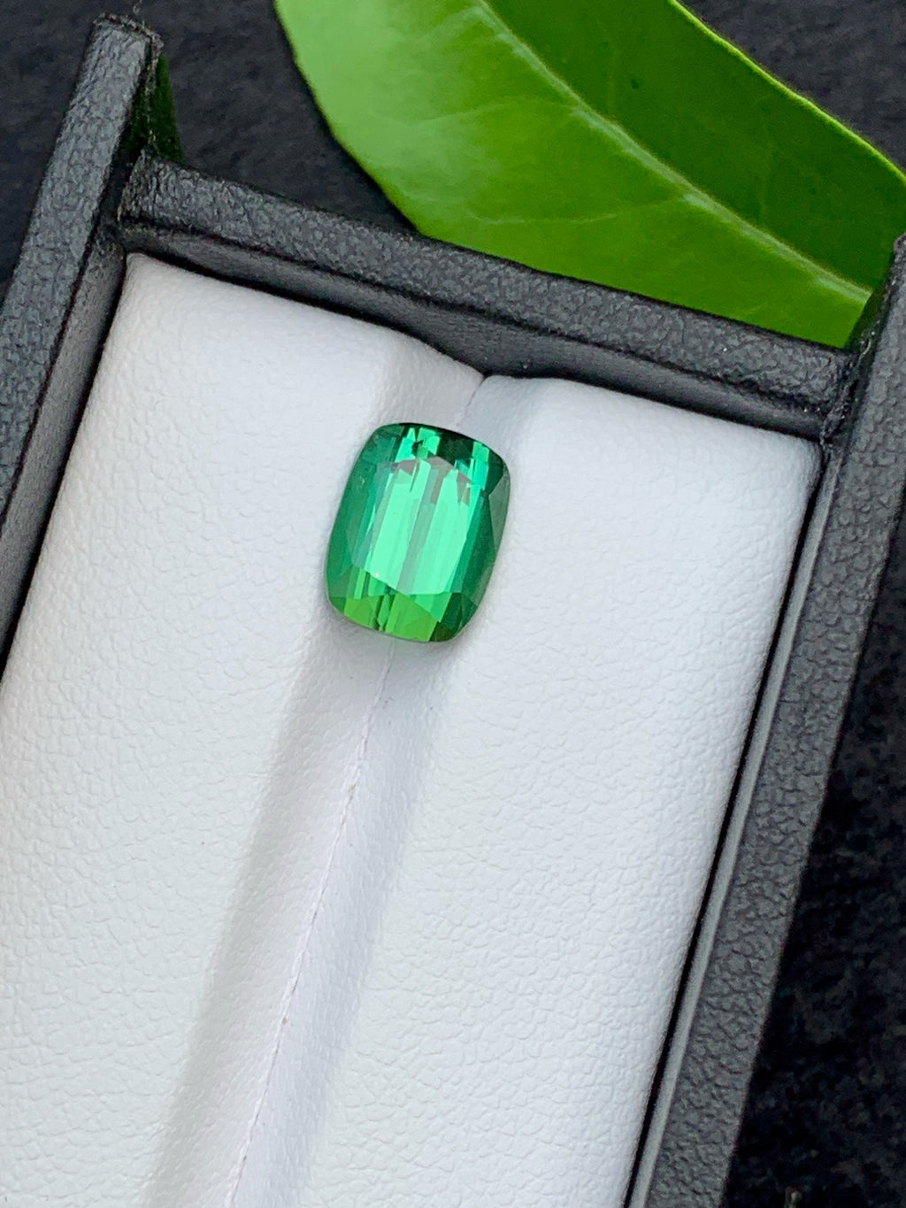 Natural Blue Green Tourmaline Gemstone: Cushion Cut, 3.85 Carat